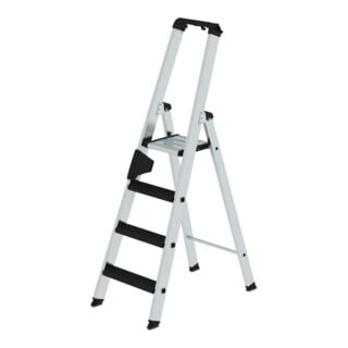 MUNK Aluminium-Stufenstehleiter einseitig begehbar mit relax Step