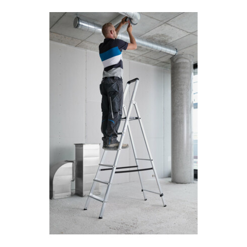 MUNK Aluminium-Stufenstehleiter ML einseitig begehbar