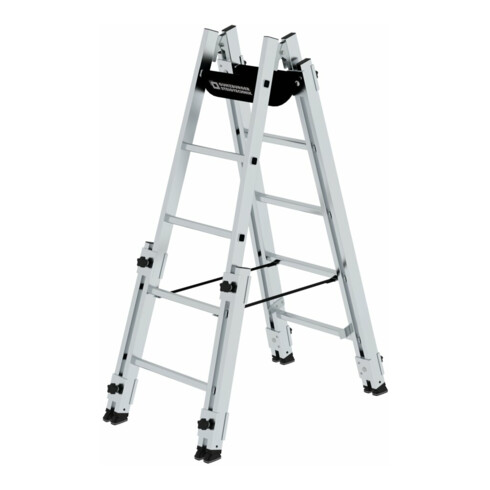 MUNK Aluminium-Stehleiter treppengängig 4 ausschiebbaren Holmen