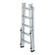 MUNK Aluminium-Stehleiter treppengängig 4 ausschiebbaren Holmen 2 x 5 Sprossen