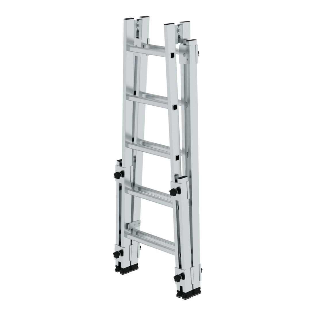 MUNK Aluminium-Stehleiter treppengängig 4 ausschiebbaren Holmen