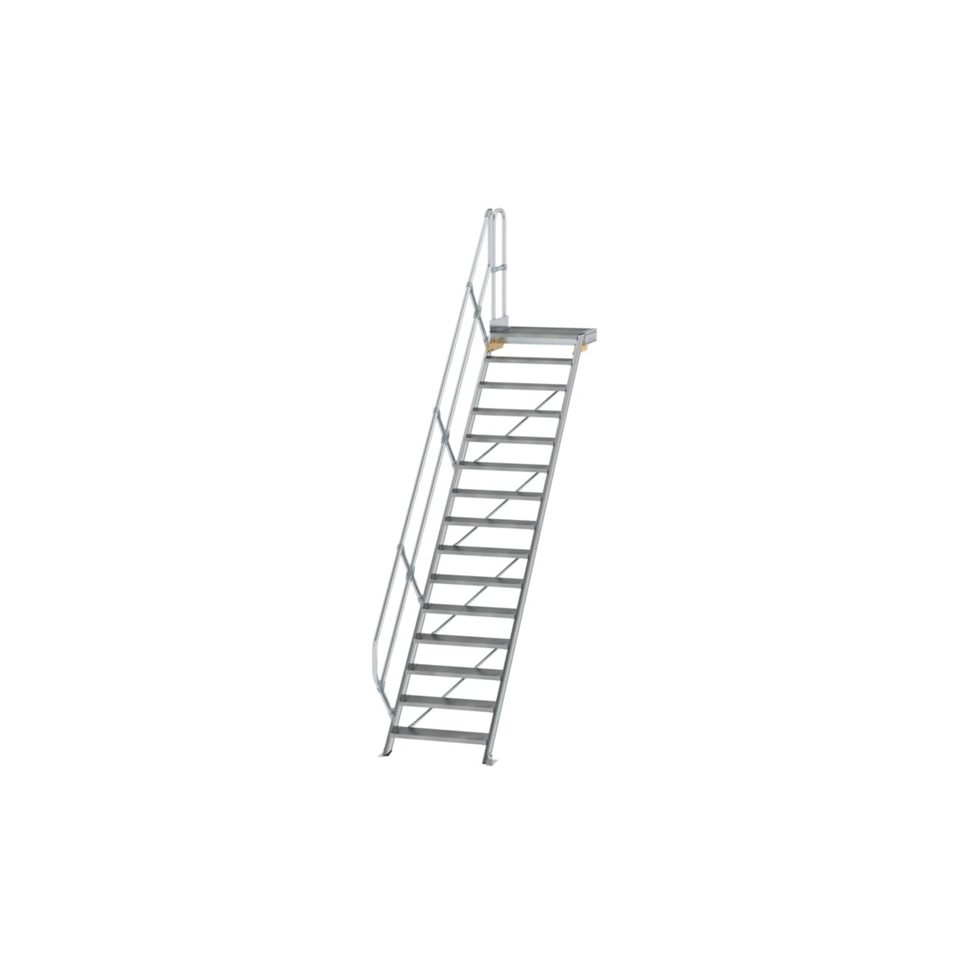 MUNK Aluminium-Treppe Plattform 45° 15 Stufen
