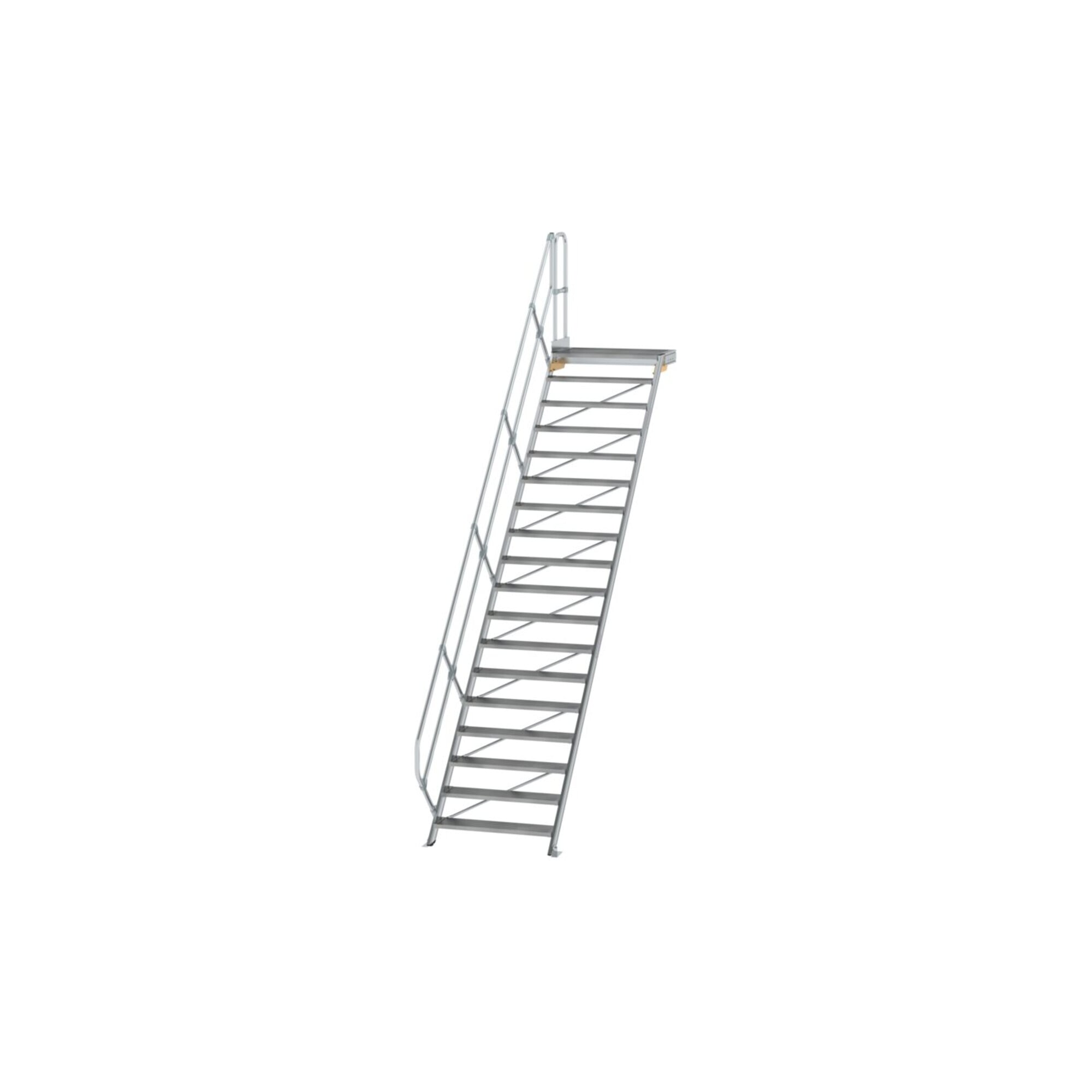 MUNK Aluminium-Treppe Plattform 45° 18 Stufen