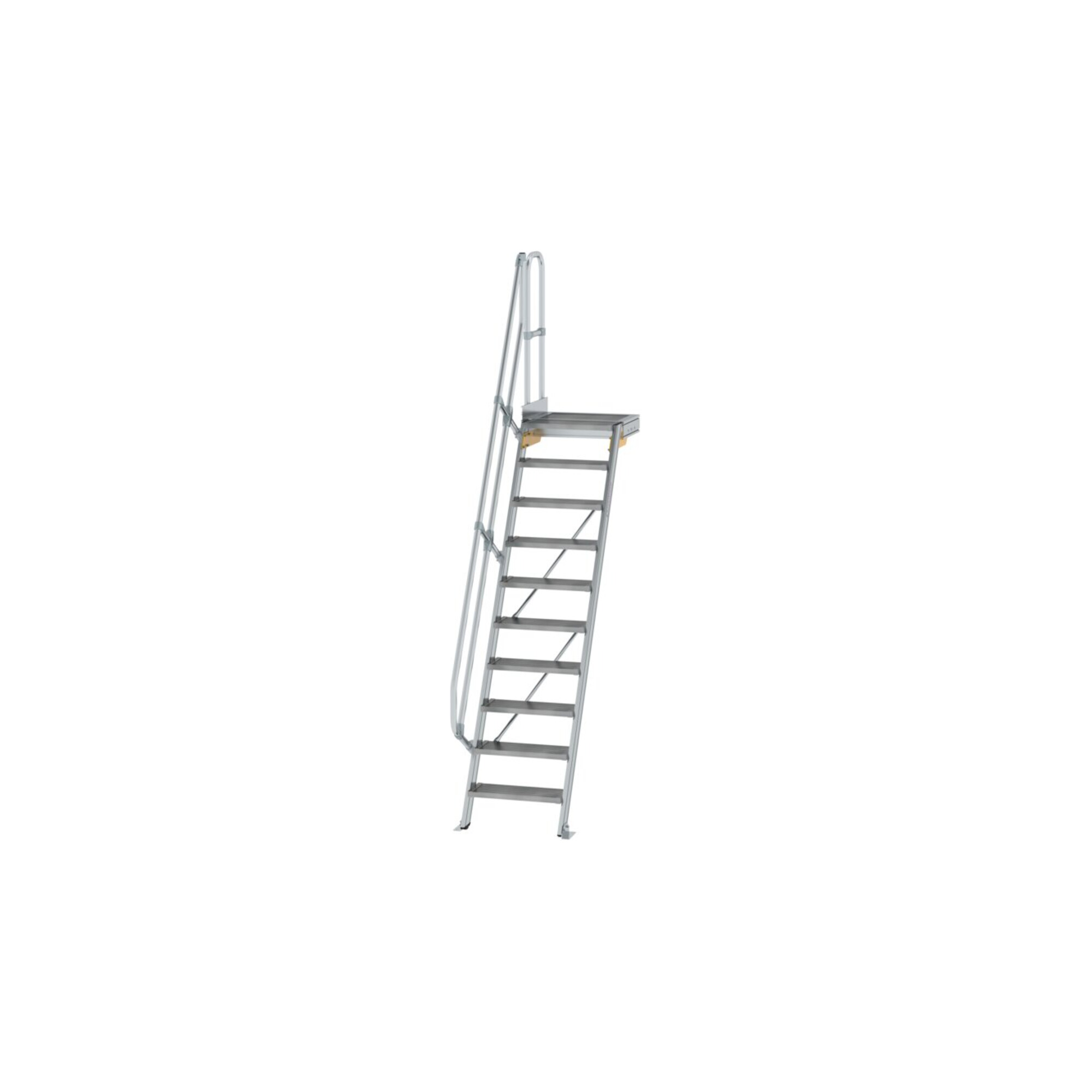 MUNK Aluminium-Treppe mit Plattform, 60°, 10 Stufen - 300370
