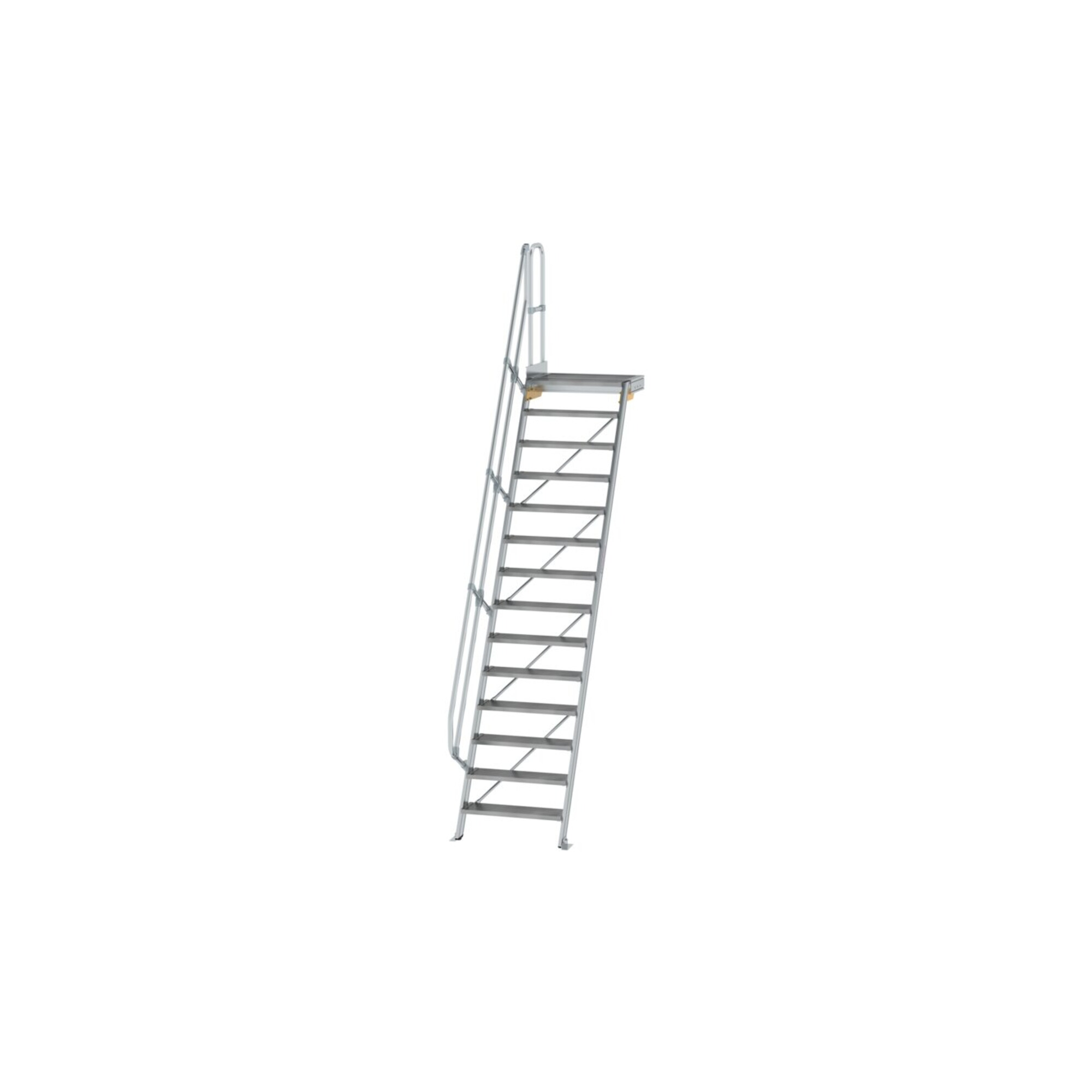 MUNK Aluminium-Treppe Plattform 60° 14 Stufen