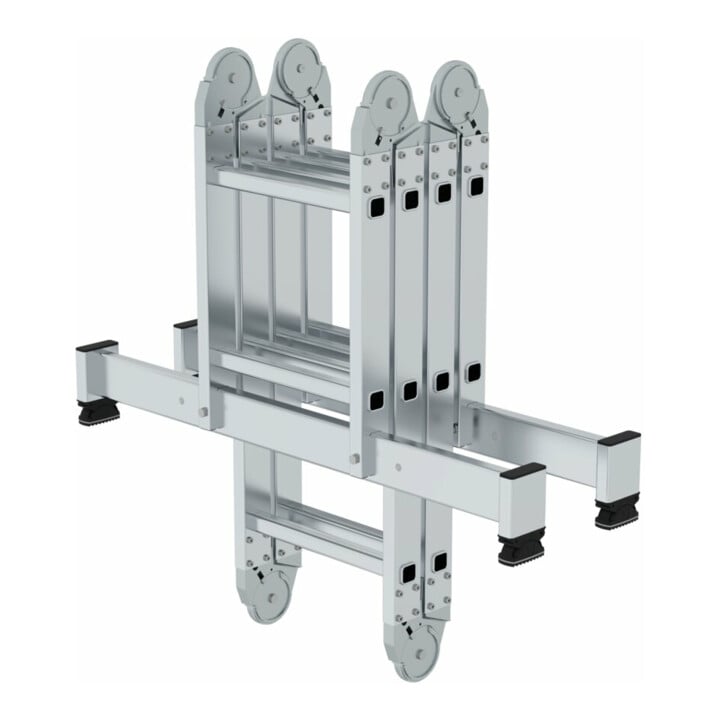 MUNK Aluminium-Vielzweckleiter 4-teilig nivello®-Traverse 2 x 2 + 2 x 3 Sprossen