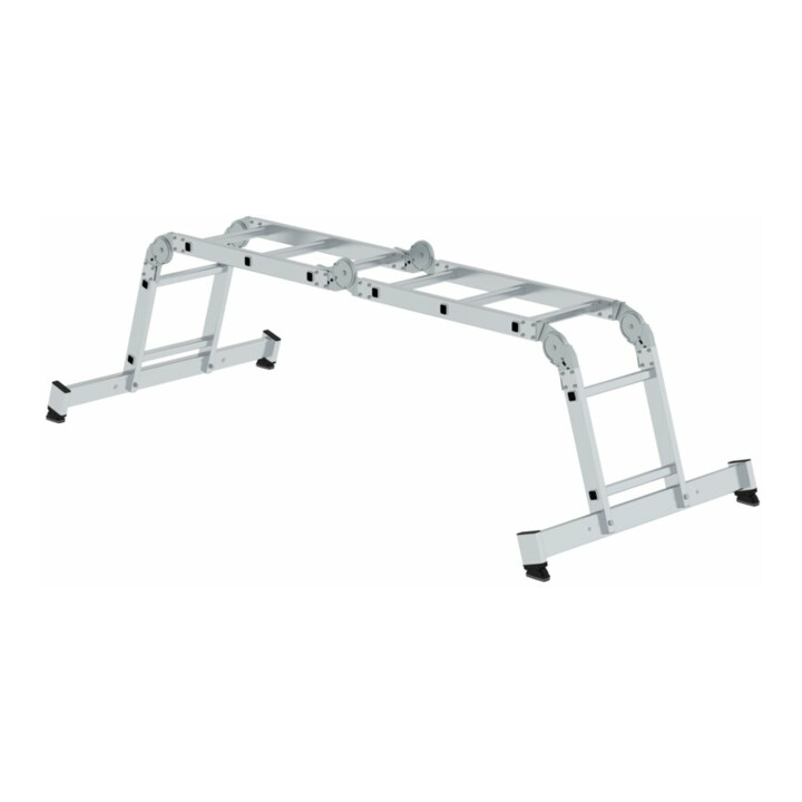 MUNK Aluminium-Vielzweckleiter 4-teilig nivello®-Traverse 2 x 2 + 2 x 3 Sprossen