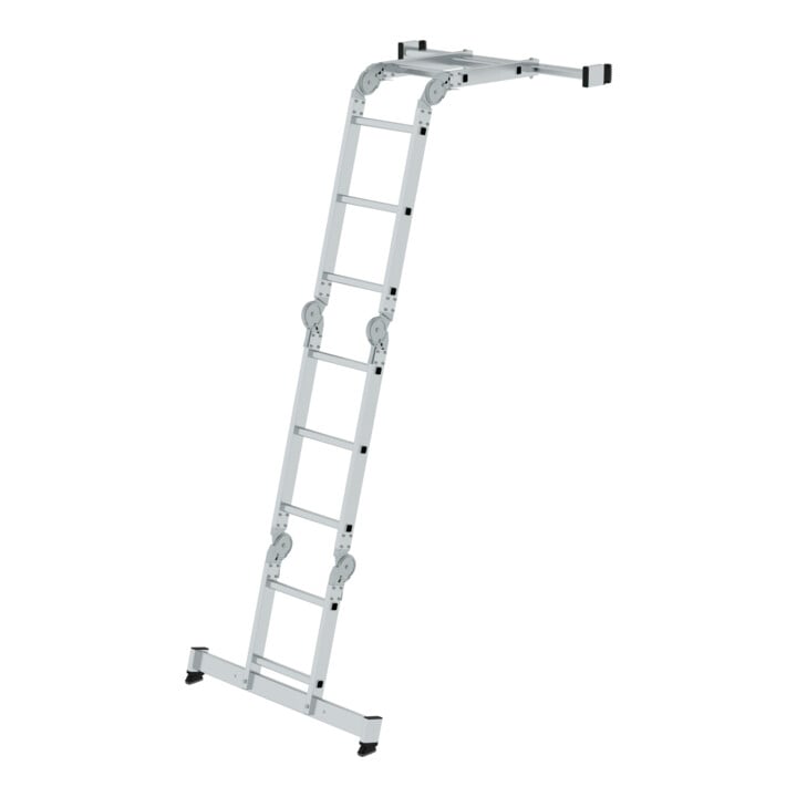 MUNK Aluminium-Vielzweckleiter 4-teilig nivello®-Traverse 2 x 2 + 2 x 3 Sprossen