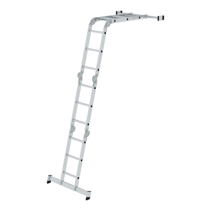 MUNK Aluminium-Vielzweckleiter 4-teilig nivello®-Traverse 4 x 3 Sprossen