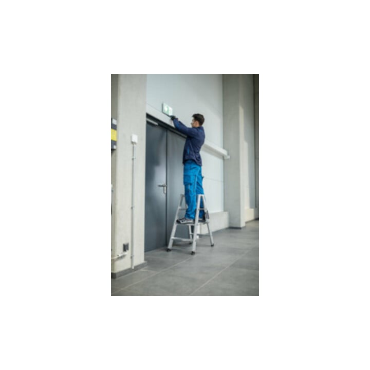 MUNK Échelle à marches en aluminium accessible des deux côtés