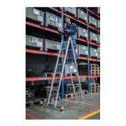 Échelle pliante MUNK Günzburger Steigtechnik en aluminium, en deux parties, avec traverse nivello-4