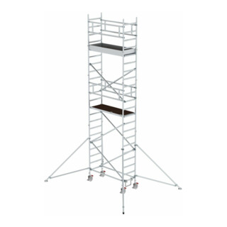 MUNK Alu-Rollgerüst mit Ausleger Plattformen im 2m-Abstand Plattform-Höhe 5,45 m Länge 1,80 m