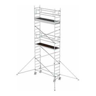 MUNK Alu-Rollgerüst mit Ausleger Plattformen im 2m-Abstand Plattform-Höhe 5,45 m Länge 2,45 m