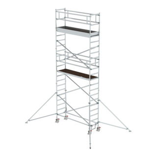 MUNK Günzburger Steigtechnik Alu-Rollgerüst mit Ausleger Plattformen im 2m-Abstand Plattform-Höhe 5,45 m Länge 2,45 m