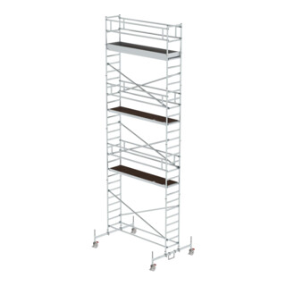MUNK Günzburger Steigtechnik Alu-Rollgerüst mit Fahrbalken Plattformen im 2m-Abstand Plattform-Höhe 7,45 m Länge 3,00 m