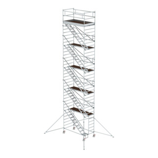 MUNK Günzburger Steigtechnik Alu-Rollgerüst mit Schrägaufstiegen Plattform-Höhe 10,35 m Länge 2,45 m