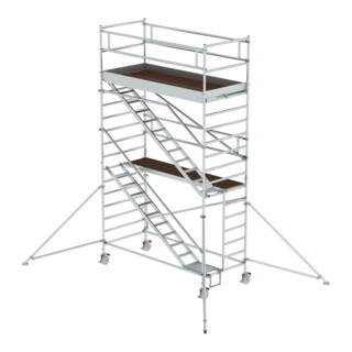 MUNK Günzburger Steigtechnik Alu-Rollgerüst mit Schrägaufstiegen Plattform-Höhe 4,35 m Länge 3,00 m