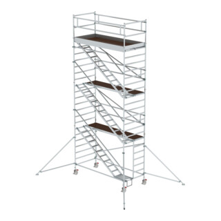 MUNK Günzburger Steigtechnik Alu-Rollgerüst mit Schrägaufstiegen Plattform-Höhe 6,35 m Länge 3,00 m