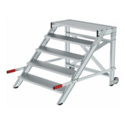 MUNK Aluminium-Arbeitspodest fahrbar Aluminium Stufenbreite 1000 mm 5 Stufen