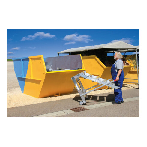 MUNK Aluminium-Arbeitspodest fahrbar Aluminium Stufenbreite 1000 mm 5 Stufen