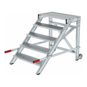 MUNK Aluminium-Arbeitspodest fahrbar Aluminium Stufenbreite 800 mm 5 Stufen
