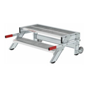 MUNK Aluminium-Arbeitspodest fahrbar Stahl-Gitterrost Stufenbreite 1000 mm 2 Stufen