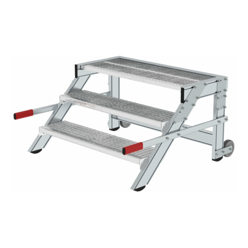 MUNK Aluminium-Arbeitspodest fahrbar Stufenbreite 1000 mm 3 Stufen