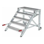 MUNK Aluminium-Arbeitspodest fahrbar Stufenbreite 1000 mm 5 Stufen