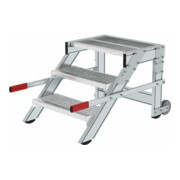 MUNK Aluminium-Arbeitspodest fahrbar Stufenbreite 600 mm 3 Stufen