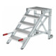 MUNK Aluminium-Arbeitspodest fahrbar Stufenbreite 600 mm 5 Stufen-1