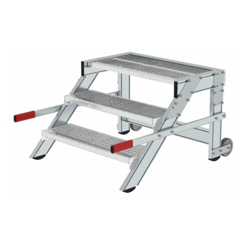 MUNK Aluminium-Arbeitspodest fahrbar Stufenbreite 800 mm 3 Stufen