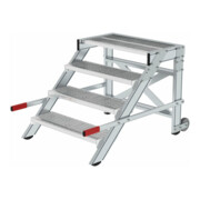 MUNK Aluminium-Arbeitspodest fahrbar Stufenbreite 800 mm 4 Stufen