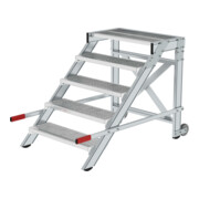 MUNK Aluminium-Arbeitspodest fahrbar Stufenbreite 800 mm 5 Stufen