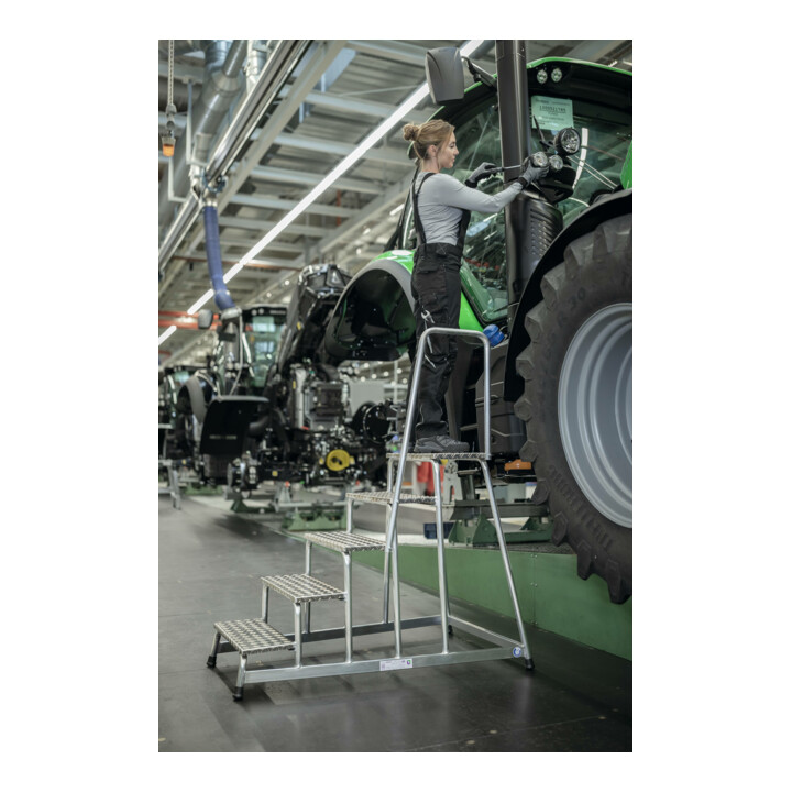 MUNK Günzburger Steigtechnik Aluminium-Arbeitspodest starr Handlauf 3 Stufen