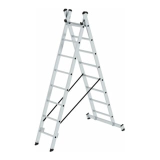 MUNK Aluminium-Mehrzweckleiter zweiteilig mit nivello ® -Traverse