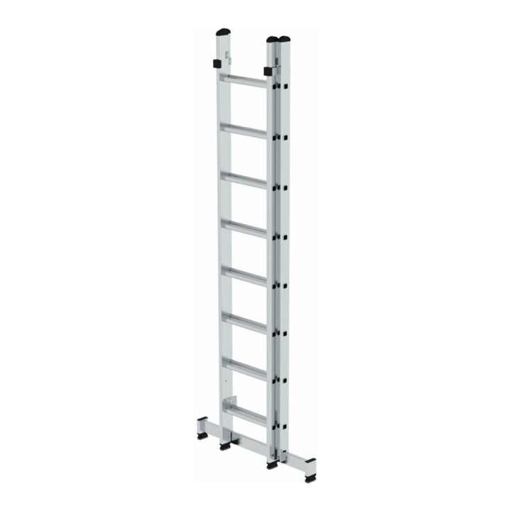 MUNK Günzburger Steigtechnik Aluminium-Mehrzweckleiter 2-teilig nivello®-Traverse 2 x 8 Sprossen