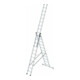 MUNK Aluminium-Mehrzweckleiter 3-teilig nivello®-Traverse 3 x 11 Sprossen-1