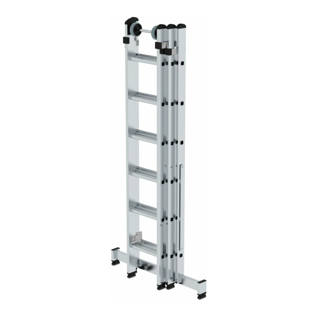 MUNK Aluminium-Mehrzweckleiter dreiteilig mit nivello ® -Traverse