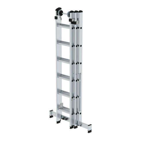MUNK Aluminium-Mehrzweckleiter dreiteilig mit nivello ® -Traverse