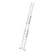 MUNK Günzburger Steigtechnik Aluminium-Mehrzweckleiter 3-teilig nivello®-Traverse 3 x 7 Sprossen