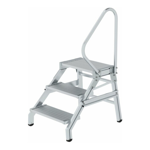 MUNK Günzburger Steigtechnik Aluminium-Montagetritt starr Handlauf 3 Stufen