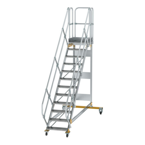 MUNK Günzburger Steigtechnik Aluminium-Plattformtreppe fahrbar 45° 12 Stufen