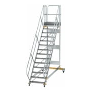 MUNK Günzburger Steigtechnik Aluminium-Plattformtreppe fahrbar 45° 14 Stufen