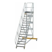 MUNK Günzburger Steigtechnik Aluminium-Plattformtreppe fahrbar 45° 16 Stufen