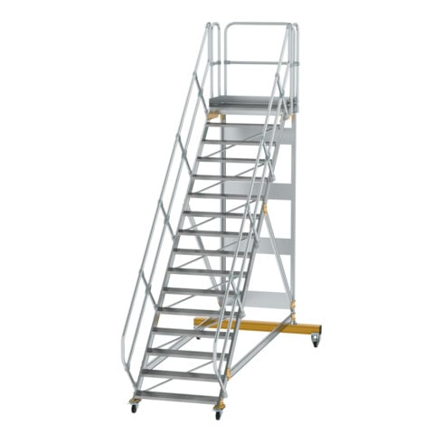 MUNK Günzburger Steigtechnik Aluminium-Plattformtreppe fahrbar 45° 16 Stufen