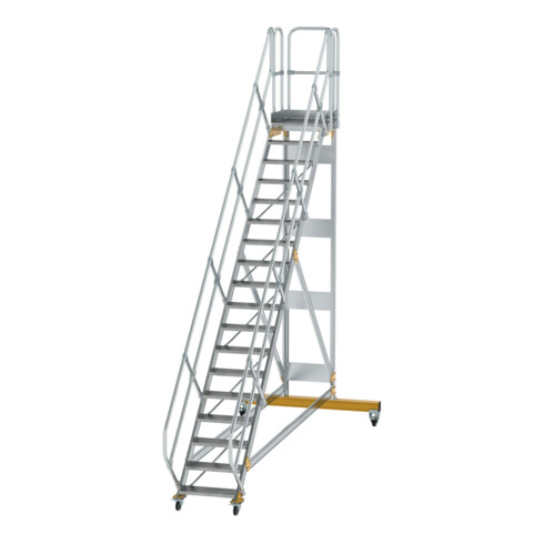 MUNK Günzburger Steigtechnik Aluminium-Plattformtreppe fahrbar 45° 18 Stufen