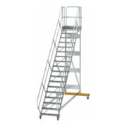 MUNK Günzburger Steigtechnik Aluminium-Plattformtreppe fahrbar 45° 18 Stufen