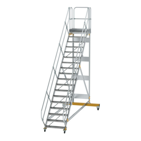 MUNK Günzburger Steigtechnik Aluminium-Plattformtreppe fahrbar 45° 18 Stufen
