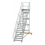 MUNK Günzburger Steigtechnik Aluminium-Plattformtreppe fahrbar 45° 18 Stufen