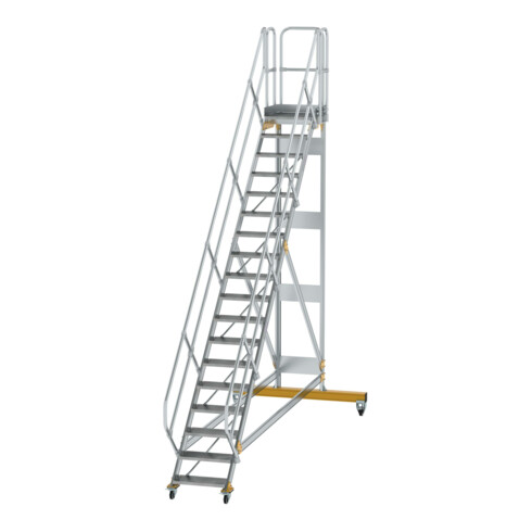 MUNK Günzburger Steigtechnik Aluminium-Plattformtreppe fahrbar 45° 19 Stufen